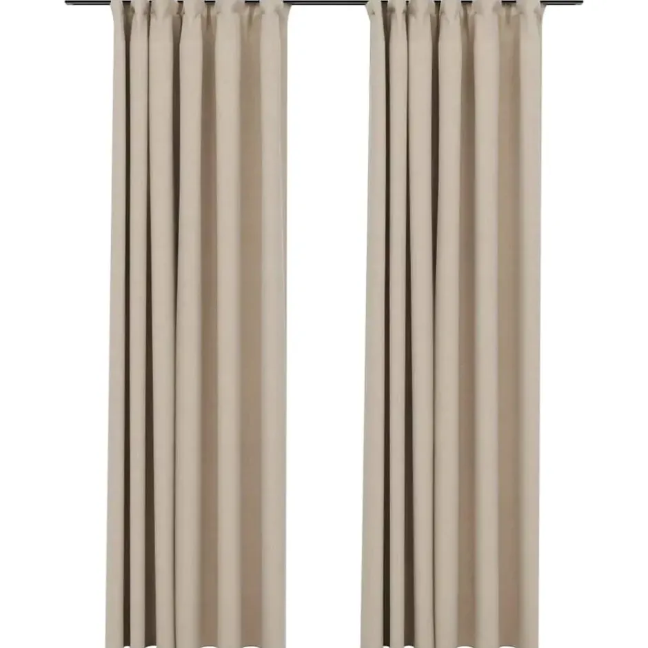 vidaXL - Gordijn - Beige - Stof - 140 x 245 cm - 2 stuks
