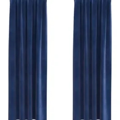 vidaXL Gordijnen - Donkerblauw - Verduisterend - 140x245 cm - Fluweel - 2 Stuks