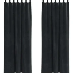 vidaXL Gordijnen met lussen - Verduisterend - Zwart Fluweel - 140x225 cm - 2 St.