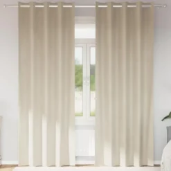 vidaXL Gordijnen met lussen - Verduisterend - Crème Fluweel - 140x245 cm - 2 St.