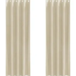 vidaXL Gordijnen met lussen - Verduisterend - Crème Fluweel - 140x245 cm - 2 St.