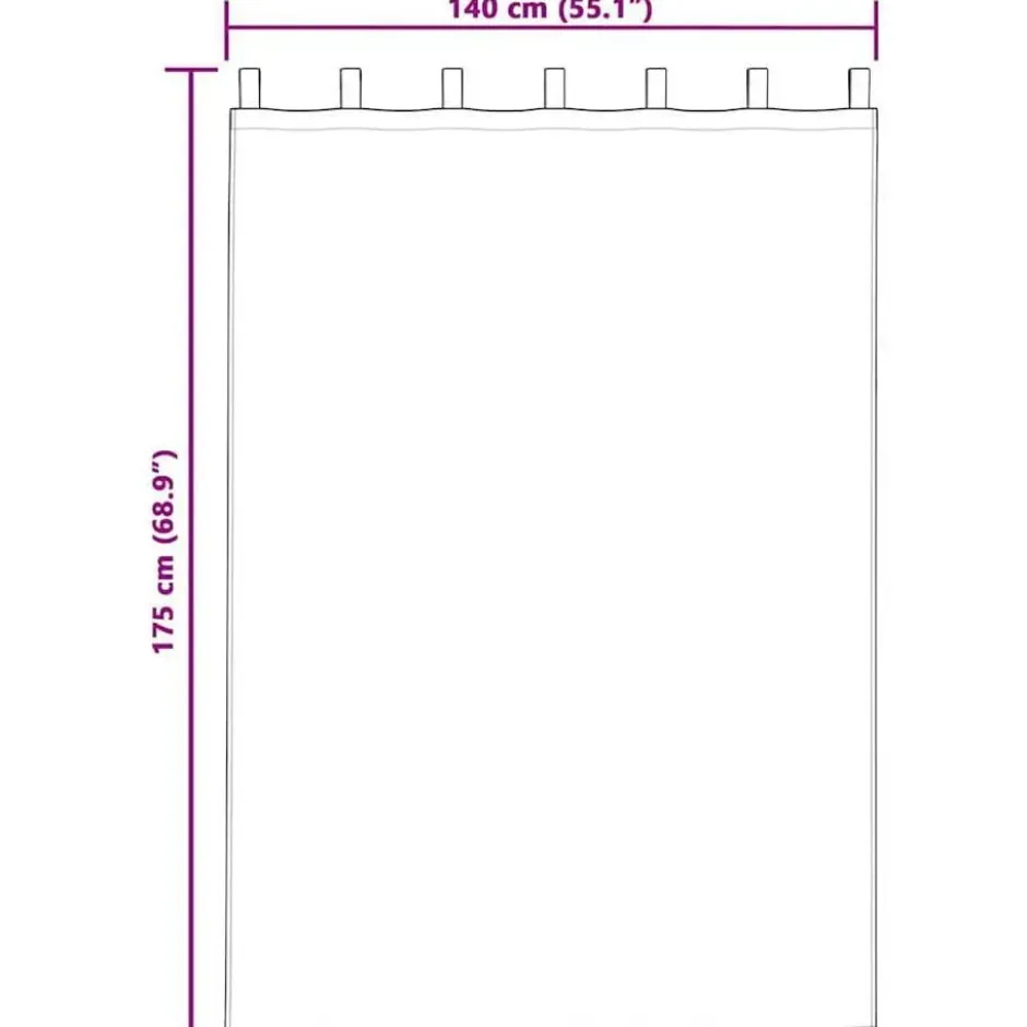 vidaXL Gordijnen met lussen - Verduisterend - Zwart Fluweel - 140x175 cm - 2 St.