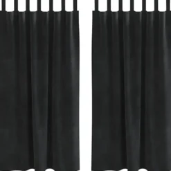 vidaXL Gordijnen met lussen - Verduisterend - Zwart Fluweel - 140x175 cm - 2 St.
