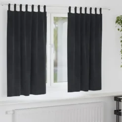 vidaXL Gordijnen met lussen - Verduisterend - Zwart Fluweel - 140x175 cm - 2 St.
