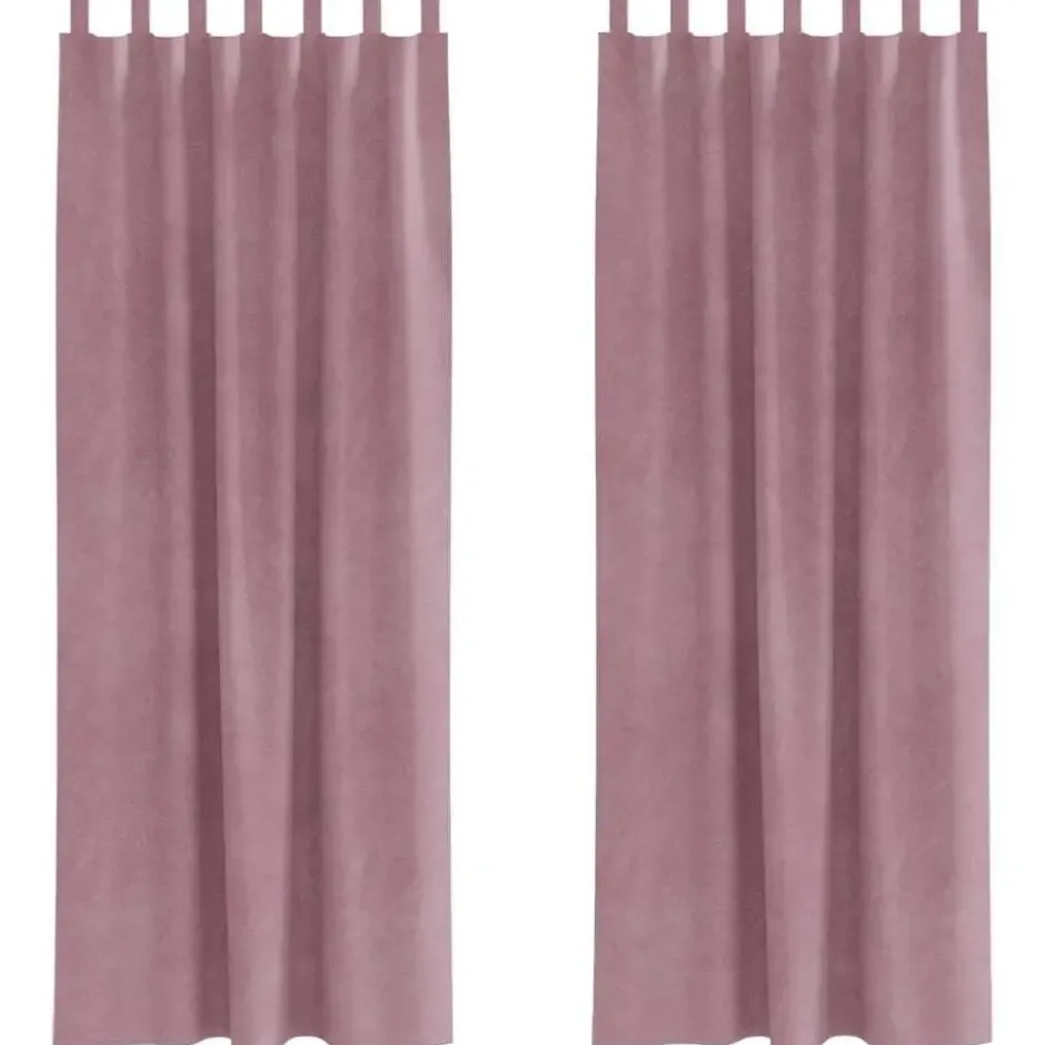 vidaXL Gordijnen met lussen - Verduisterend - Donkerroze - 140x245 cm - 2 St.