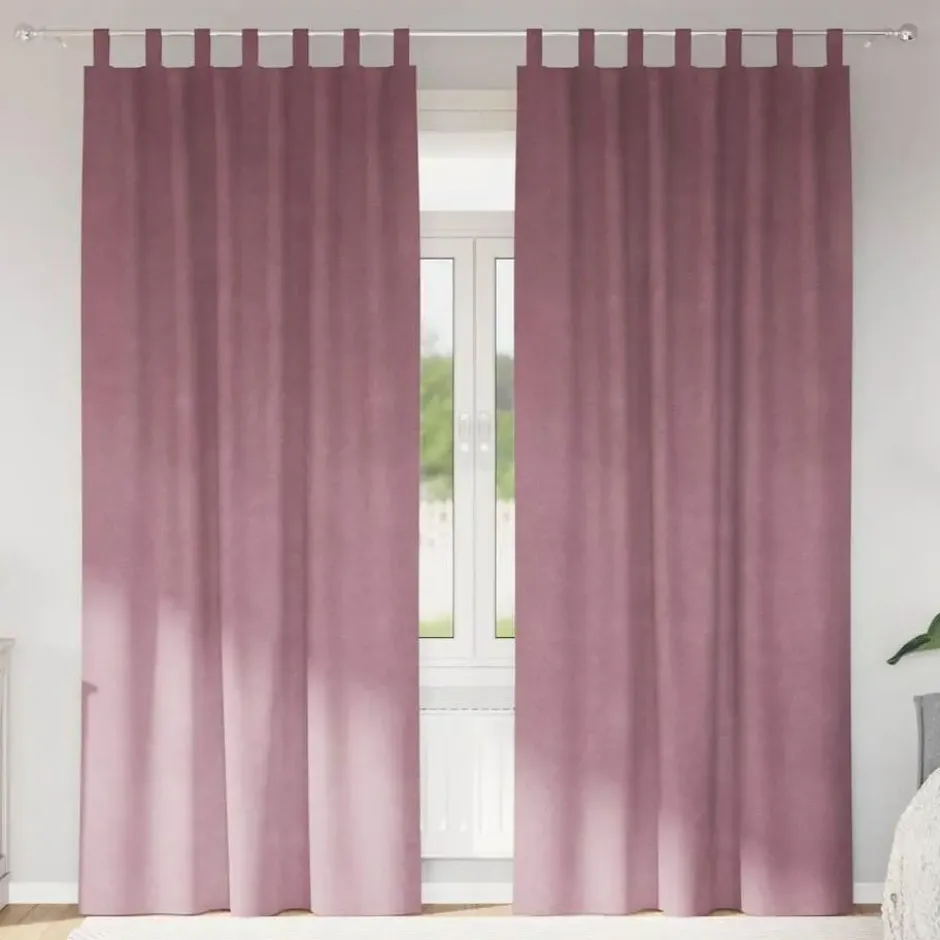 vidaXL Gordijnen met lussen - Verduisterend - Donkerroze - 140x245 cm - 2 St.