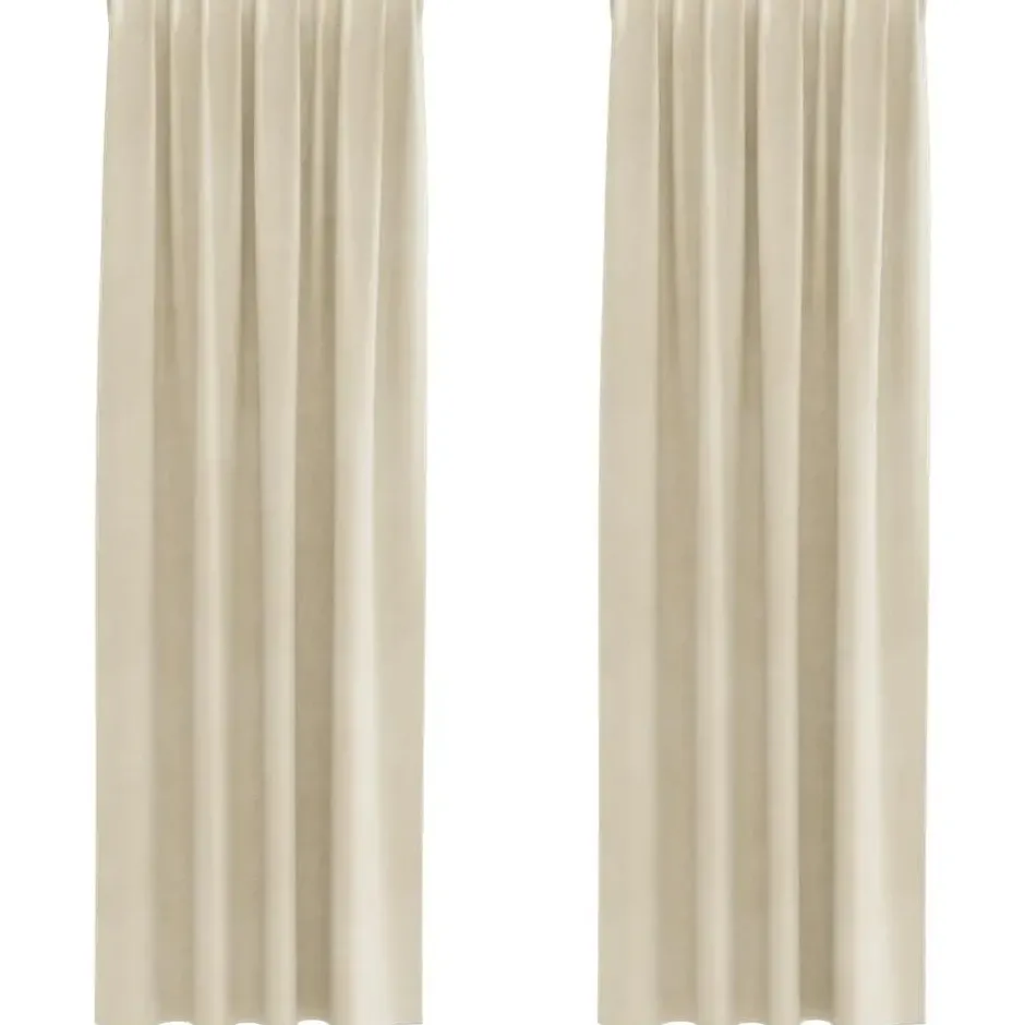 vidaXL Gordijnen met lussen - Verduisterend - Crème Fluweel - 140x260 cm - 2 St.