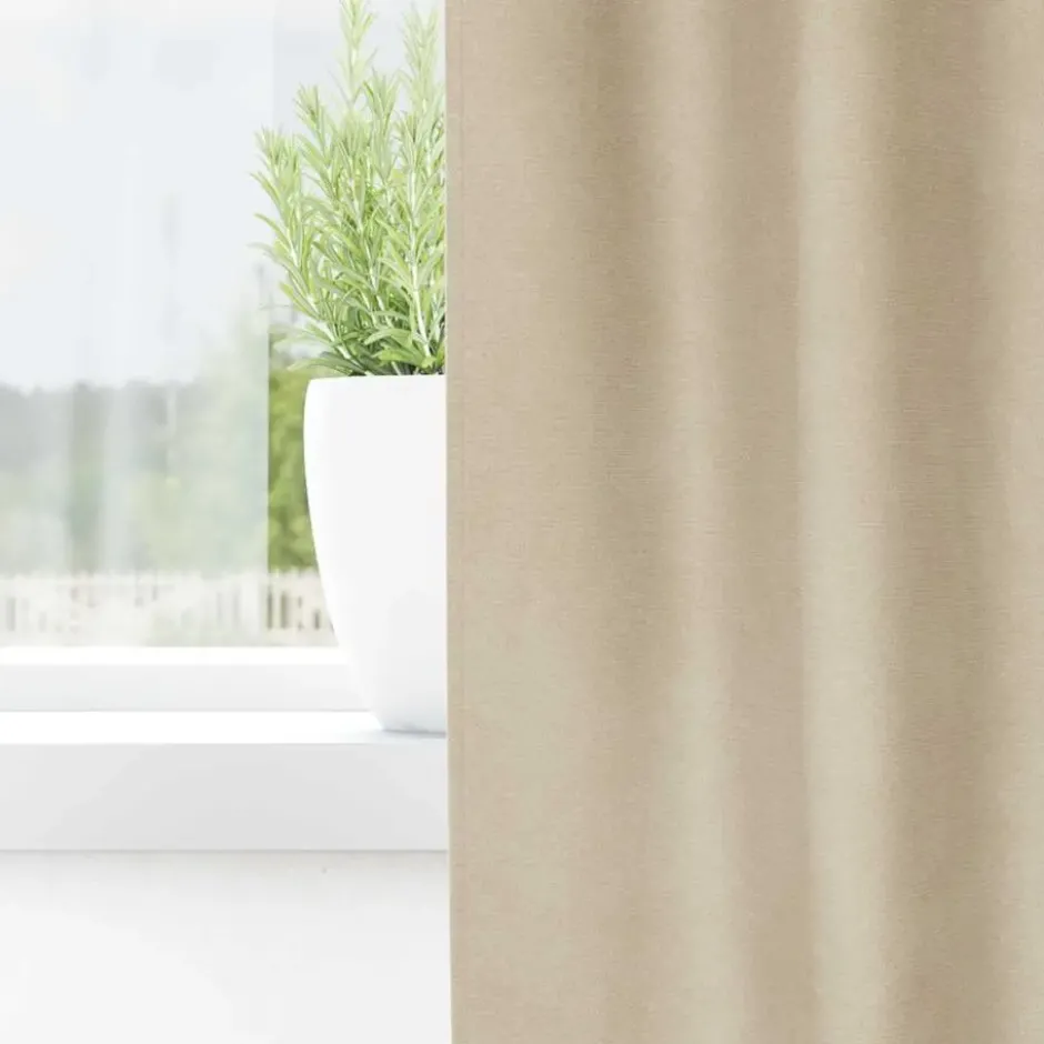 vidaXL Gordijnen met lussen - Verduisterend - Crème Fluweel - 140x260 cm - 2 St.