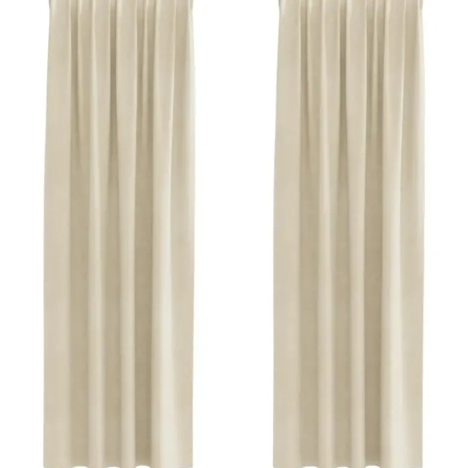 vidaXL Gordijnen met lussen - Verduisterend - Crème Fluweel - 140x225 cm - 2 St.