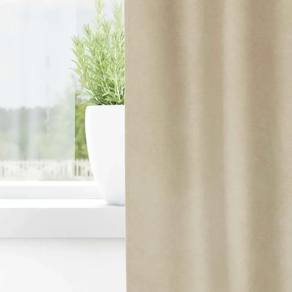 vidaXL Gordijnen met lussen - Verduisterend - Crème Fluweel - 140x225 cm - 2 St.