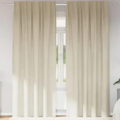 vidaXL Gordijnen met lussen - Verduisterend - Crème Fluweel - 140x225 cm - 2 St.