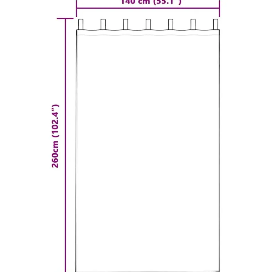 vidaXL Gordijnen met lussen - Verduisterend - Donkerblauw - 140x260 cm - 2 St.