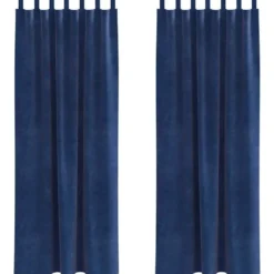 vidaXL Gordijnen met lussen - Verduisterend - Donkerblauw - 140x260 cm - 2 St.