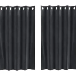 vidaXL Gordijnen met ringen - Donkerroze - 140x140 cm - Fluweel - 2 Stuks