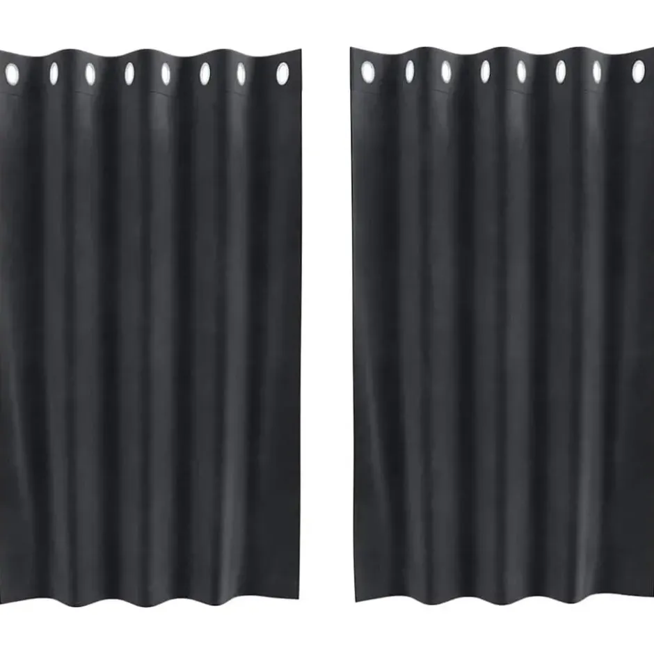 vidaXL Gordijnen met ringen - Donkerroze - 140x140 cm - Fluweel - 2 Stuks