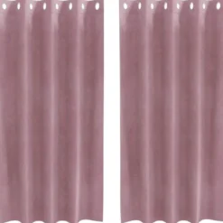 vidaXL Gordijnen met ringen - Donkerroze - 140x175 cm - Fluweel - 2 Stuks