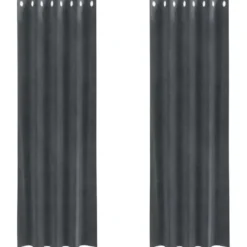 vidaXL Gordijnen met ringen - Lichtgrijs - 140x225 cm - Fluweel - 2 Stuks
