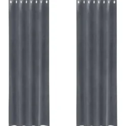 vidaXL Gordijnen met ringen - Verduisterend - Lichtgrijs - 140x245 cm - 2 St.