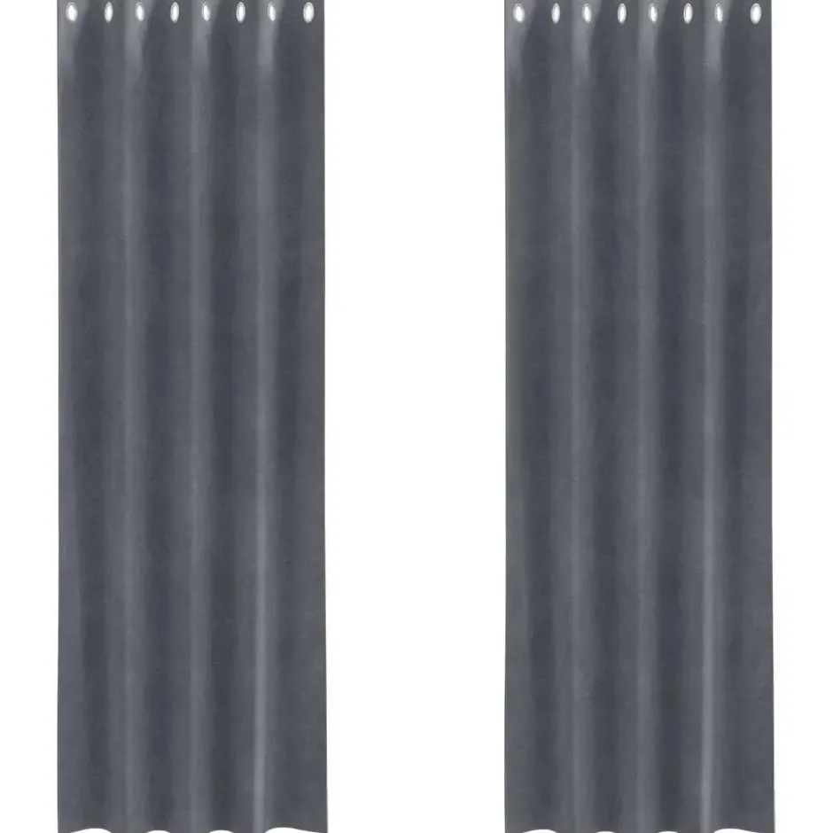 vidaXL Gordijnen met ringen - Verduisterend - Lichtgrijs - 140x245 cm - 2 St.