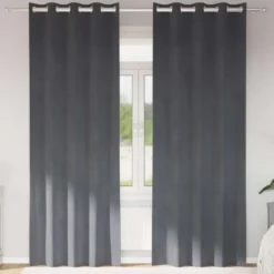 vidaXL Gordijnen met ringen - Verduisterend - Lichtgrijs - 140x245 cm - 2 St.