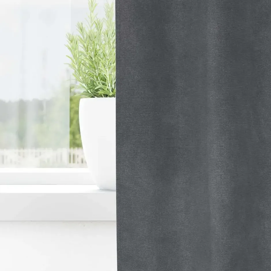 vidaXL Gordijnen met ringen - Verduisterend - Lichtgrijs - 140x245 cm - 2 St.