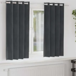 vidaXL Gordijnen met ringen - Verduisterend - Lichtgrijs - 140x175 cm - 2 St.