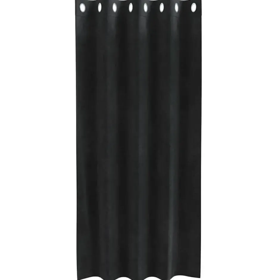 vidaXL Gordijnen met ringen - Verduisterend - Zwart Fluweel - 140x175 cm - 2 St.
