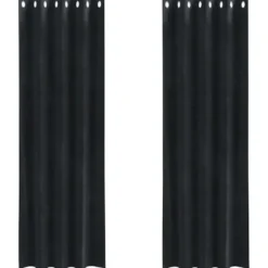 vidaXL Gordijnen met ringen - Verduisterend - Zwart Fluweel - 140x240 cm - 2 St.