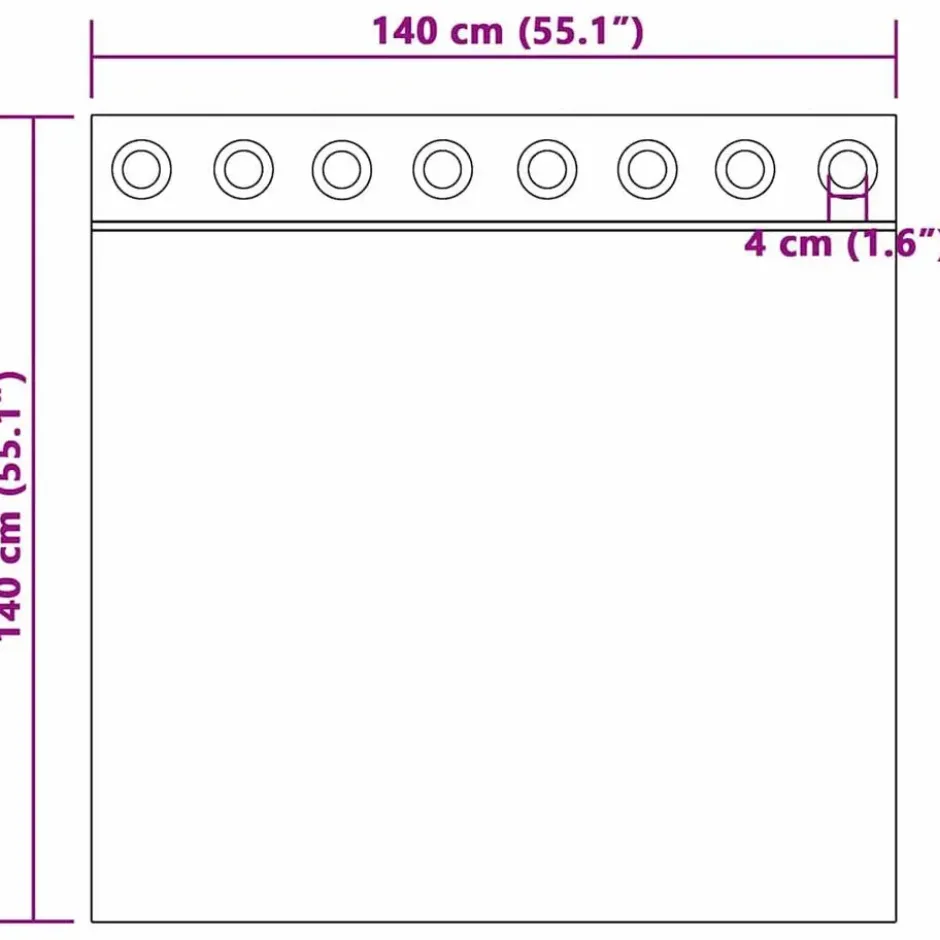 vidaXL Gordijnen met ringen - Verduisterend - Zwart Fluweel - 140x140 cm - 2 St.
