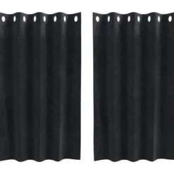 vidaXL Gordijnen met ringen - Verduisterend - Zwart Fluweel - 140x140 cm - 2 St.