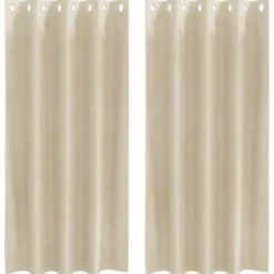 vidaXL Gordijnen met ringen - Verduisterend - Crème Fluweel - 140x175 cm - 2 St.