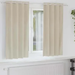 vidaXL Gordijnen met ringen - Verduisterend - Crème Fluweel - 140x175 cm - 2 St.