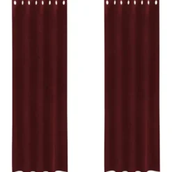vidaXL Gordijnen met ringen - Wijnrood - 140x225 cm - Fluweel - 2 Stuks