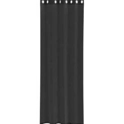 vidaXL Gordijnen van voile met ringen - Zwart - 140x300 cm - Stof - 2 Stuks
