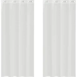 vidaXL Gordijnen van voile met ringen - Wit - 140x225 cm - Stof - 2 Stuks