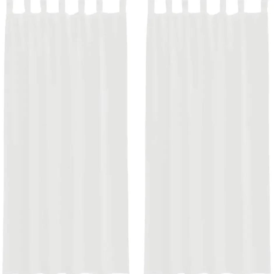 vidaXL Gordijnen van voile met lussen - Wit - 140x225 cm - Stof - 2 Stuks