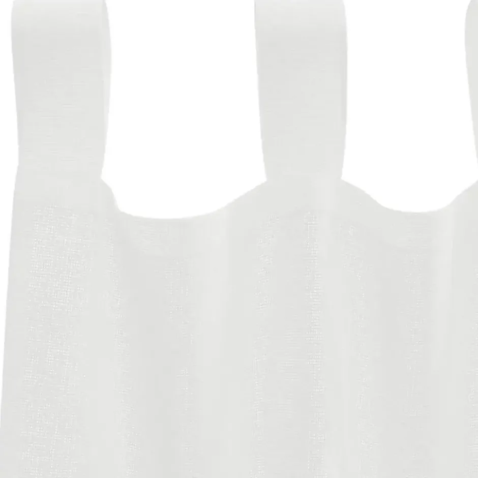 vidaXL Gordijnen van voile met lussen - Wit - 140x225 cm - Stof - 2 Stuks