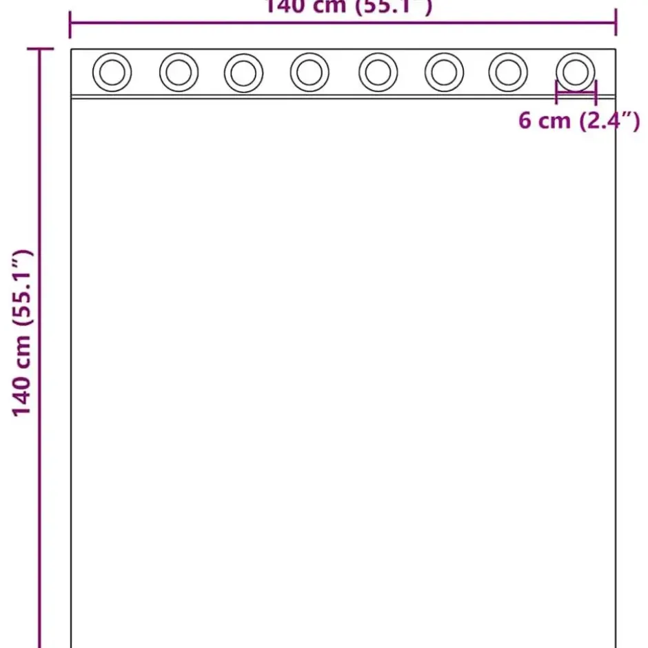 vidaXL Gordijnen van voile met ringen - Wit - 140x140 cm - Stof - 2 Stuks