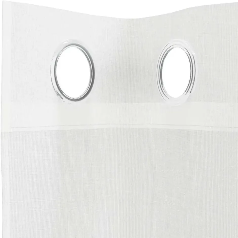 vidaXL Gordijnen van voile met ringen - Wit - 140x140 cm - Stof - 2 Stuks