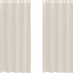 vidaXL Gordijnen van voile met ringen - Crème - 140x245 cm - Stof - 2 Stuks