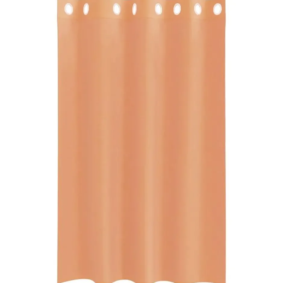 vidaXL Gordijnen van voile met ringen - Terracotta - 140x175 cm - Stof - 2 Stuks
