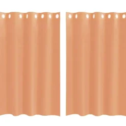vidaXL Gordijnen van voile met ringen - Terracotta - 140x175 cm - Stof - 2 Stuks