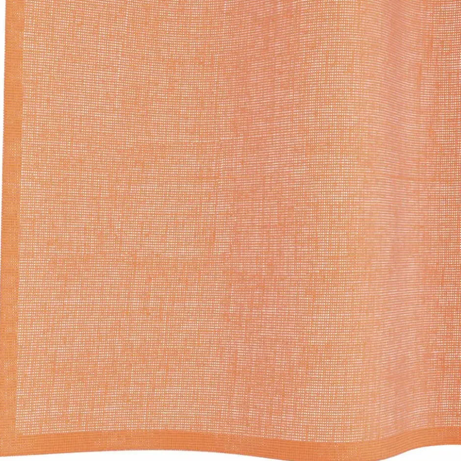 vidaXL Gordijnen van voile met ringen - Terracotta - 140x175 cm - Stof - 2 Stuks