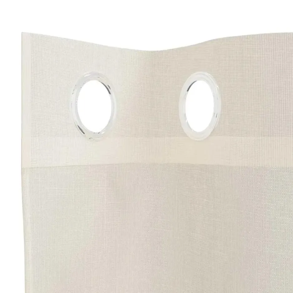 vidaXL Gordijnen van voile met ringen - Wit - 140x260 cm - Stof - 2 Stuks