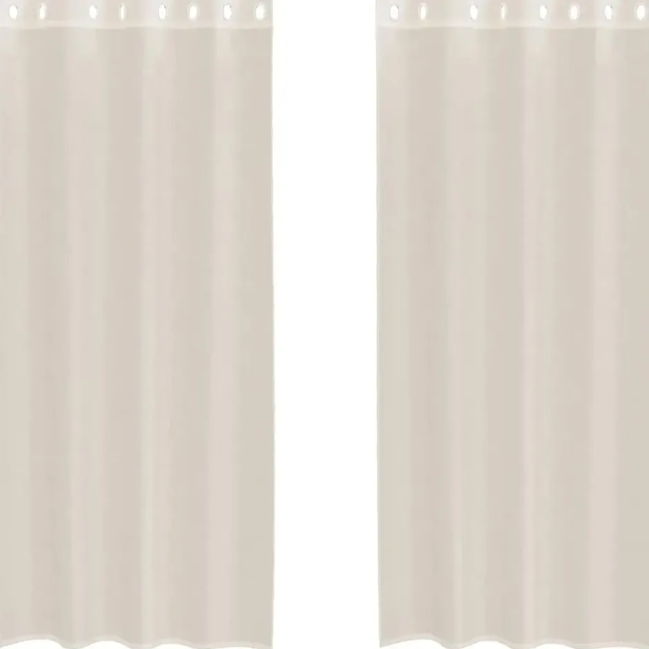 vidaXL Gordijnen van voile met ringen - Wit - 140x260 cm - Stof - 2 Stuks
