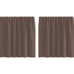 vidaXL Gordijnen van voile met roedezakken - Bruin - 140x140 cm - Stof - 2 Stuks