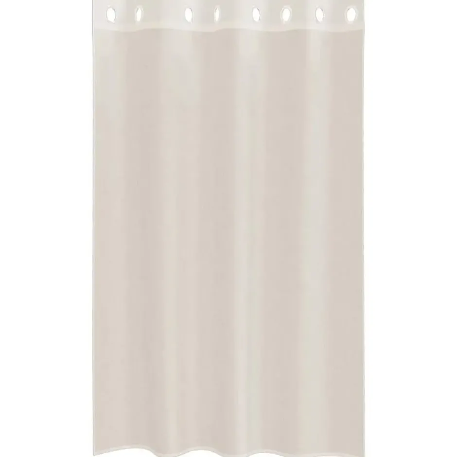vidaXL Gordijnen van voile met ringen - Crème - 140x175 cm - Stof - 2 Stuks
