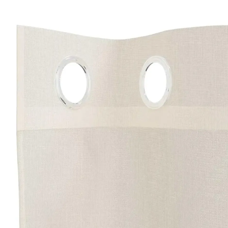 vidaXL Gordijnen van voile met ringen - Crème - 140x175 cm - Stof - 2 Stuks