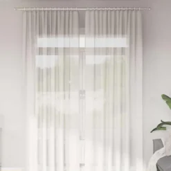 vidaXL Gordijnen van voile met roedezakken - Wit - 140x260 cm - Stof - 2 Stuks