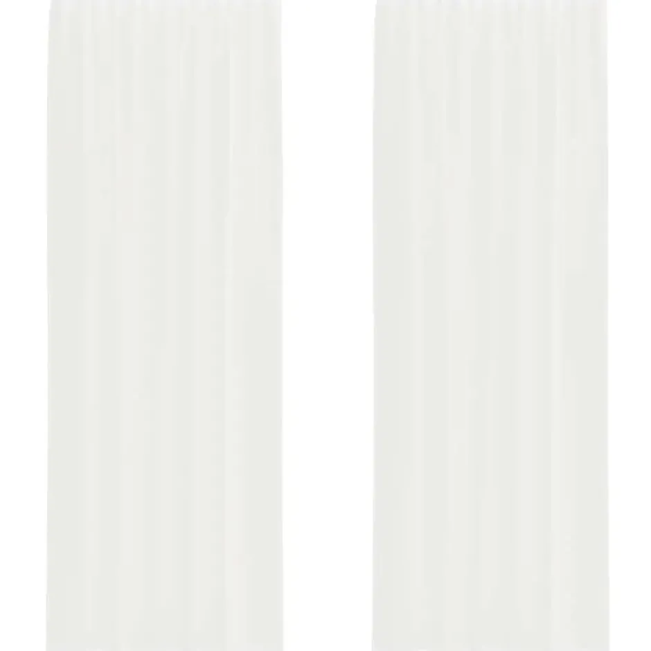 vidaXL Gordijnen van voile met roedezakken - Wit - 140x260 cm - Stof - 2 Stuks